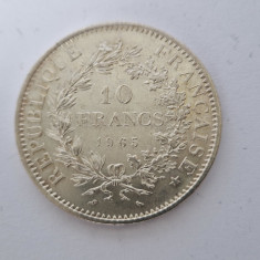 Franta 10 Francs 1965 Hercules Argint de 900