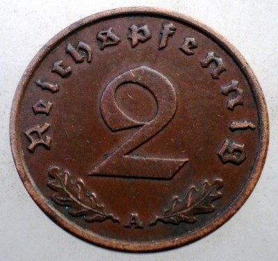 2.608 GERMANIA 2 REICHSPFENNIG 1937 A foto