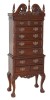 Vitrina Chippendale Mahon, Antichitate Lemn Masiv, 163cm, 9 Sertare Sculptate Manual