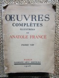 OEUVRES COMPLETES ILLUSTREES DE ANATOLE FRANCE, TOME VIII - PARIS, 1926
