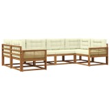 vidaXL Set de canapele de exterior cu pernă 6 pcs Natural și Crem 3382848