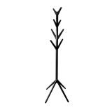 Cuier lemn masiv tip pom KL Tripoli, 8 agatatori, de podea, negru