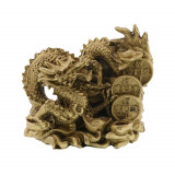 Statueta feng shui dragon pentru prosperitate din rasina 14cm