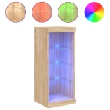 Cumpara ieftin Servanta cu lumini LED, stejar sonoma, 41x37x100 cm
