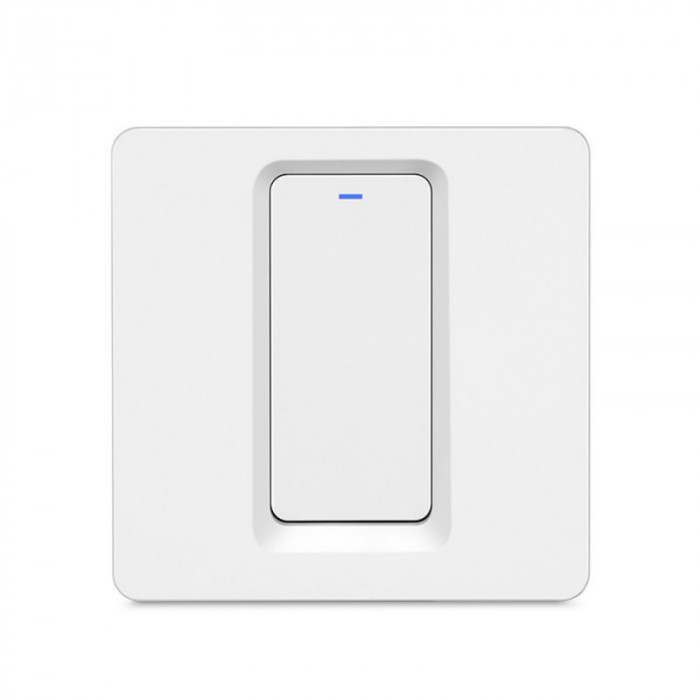 Resigilat Intrerupator Smart Techstar&reg;, Wireless 2.4GHz, Button cu Revenire, Design Classic, Iluminare LED, 1 Faza, cu NUL, Alb