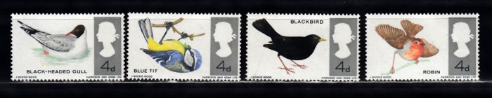 A12 S6 11 - Timbre foarte vechi - Marea Britanie - Anglia - pasari