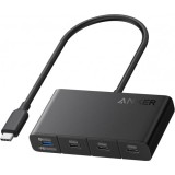 Hub USB-C Anker, 4 x USB-C, Negru A8340GA1