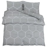 Cumpara ieftin Set cu husa de pilota, gri, 240x220 cm, bumbac