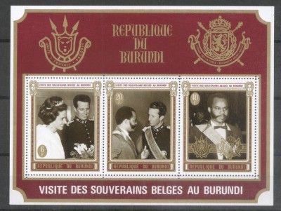 Burundi 1970 Belgian royal visit perf. sheet MNH DA.110 foto