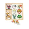 Puzzle din lemn - Portrete de animale, fundal alb, Woodyland