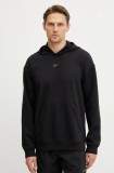 Reebok bluză trening Athlete culoarea negru, cu glugă, neted, 100215038