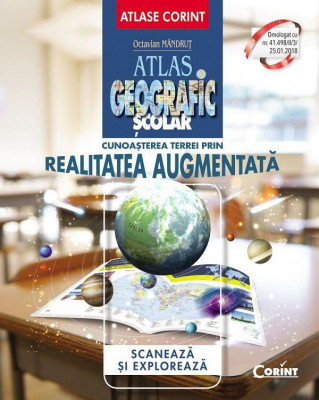 Atlas geografic scolar. Cunoasterea Terrei prin realitatea augmentata PlayLearn Toys foto
