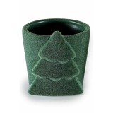 Vaza Craciun teracota catifea verde &Oslash; 8 cm x 8,5 H