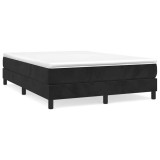 Cumpara ieftin Cadru de pat cu arcuri, negru, 140x200 cm, catifea