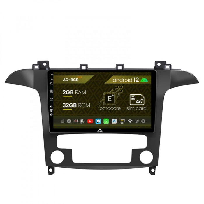 Navigatie Ford S-Max Galaxy (2006-2015), Android 12, E-Octacore 2GB RAM + 32GB ROM, 9 Inch - AD-BGE9002+AD-BGRKIT125