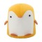 Taburet pentru copii, model pinguin, textil, lemn, galben si alb, max 50 kg, 28x34 cm, Chomik