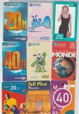 bnk card Cartele telefonice - Prepaid internationale si GSM - lot 100 cartele diferite