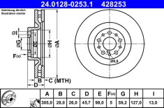 ATE 24.0128-0253.1 Disc frana