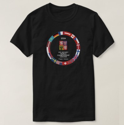 Echipa națională de hochei tricou de copii Ice Hockey World Championship Czechia MS 2024 Black - Dětsk&amp;eacute; S 6 - 106 - 116 foto