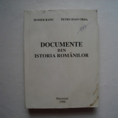 Documente din istoria romanilor - Homer Radu, Petru-Ioan Orha