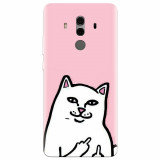 Husa silicon pentru Huawei Mate 10, White Cat