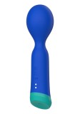 Vibrator Fierce, 10 Moduri Vibratii, Silicon, USB Magnetic, Albastru, 17 cm