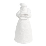 Cumpara ieftin Figurina Mos Craciun portelan alb cu led 9x19 cm