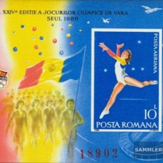 Romania 1988-Lp 1209-Jocurile olimpice de vara Seul-colita nedantelata MNH