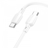 Cablu Date si Incarcare USB-C - USB-C Borofone BX93, 60W, 1m, Alb