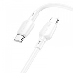 Cablu Date si Incarcare USB-C - USB-C Borofone BX93, 60W, 1m, Alb