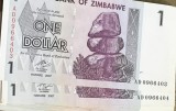 BNKSTR Lot 2 Bancnote Zimbabwe 1 Dollar 2007 - Serii Consecutive, UNC / Noi