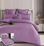 Cumpara ieftin Lenjerie Pat Finet Cu Carouri Clarence Fl010, Bumbac, 4 Piese, Cu Elastic, Lila