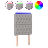 Cumpara ieftin Tablie de pat cu LED, Gri deschis, 80x7x118/128 cm, textil