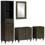 Set mobilier de baie, 4 piese, lemn masiv de mango