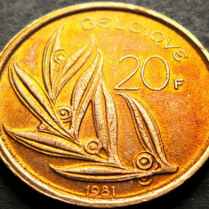 Moneda 20 FRANCI - BELGIA, anul 1981 * cod 1136