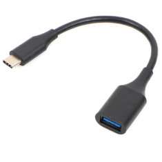 Adaptor cu cablu , Gembird , OTG USB C tata / USB A mama , negru foto