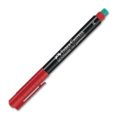 Marker Rosu Permanent cu Radiera Faber-Castell Multimark, Varf M, Markere Permanente CD Faber Castell, Marker cu Radiera, Marker Personalizare Obiecte foto