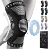 Genunchiera Elastica Cu Stabilizare, Suport Pentru Menisc, Ideala Pentru Recuperare, Pentru Toate Tipurile De Sporturi Dinamice, Marime Xl, Negru/Alb