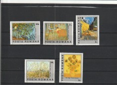 ROMANIA 1991 LP 1249 100 DE ANI DE LA MOARTEA PICTORULUI VAM GOGH SERIE MNH foto