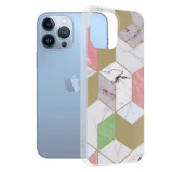 Cumpara ieftin Husa iPhone 13 Pro Max Multicolor cu Imprimeu Marmura Techsuit