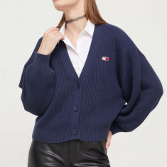 Tommy Jeans cardigan din bumbac culoarea bleumarin DW0DW16531