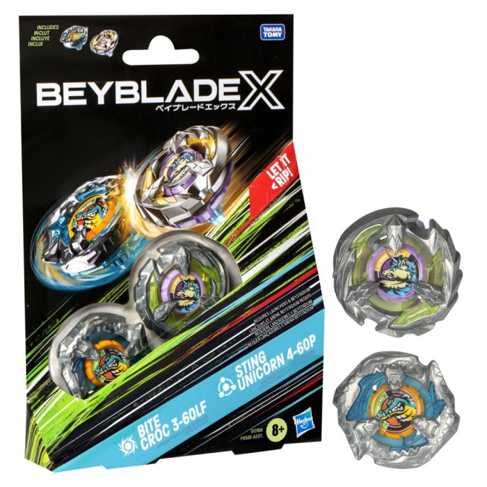 BEYBLADE X PACHET DUO BITE CROC 3-60LF SI STING UNICORN 4-60P