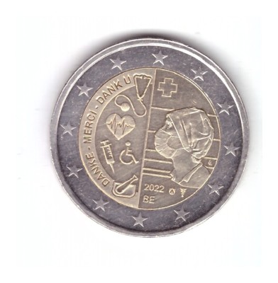 Moneda 2 euro Belgia 2022 Healthcare in COVID, stare buna, curata foto