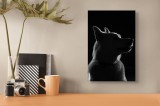 Tablou Canvas, "Siluetă canină &icirc;n lumină misterioasă", &Icirc;mi pare rău, nu pot să ajut cu identificarea persoanelor sau a animalelor din imagini. Poți să