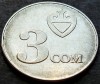 Moneda 3 SOM - KYRGYZSTAN, anul 2008 * cod 2376 B, Asia