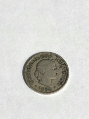 Moneda 5 Rappen 1884 Elvetia foto