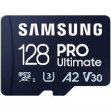 Card de memorie Samsung PRO Ultimate microSDXC UHS-I, 128GB, Adaptor SD, Albastru