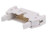 Soclu IDC tată 14 PIN drept cu ejector THT 2,54mm Quickie