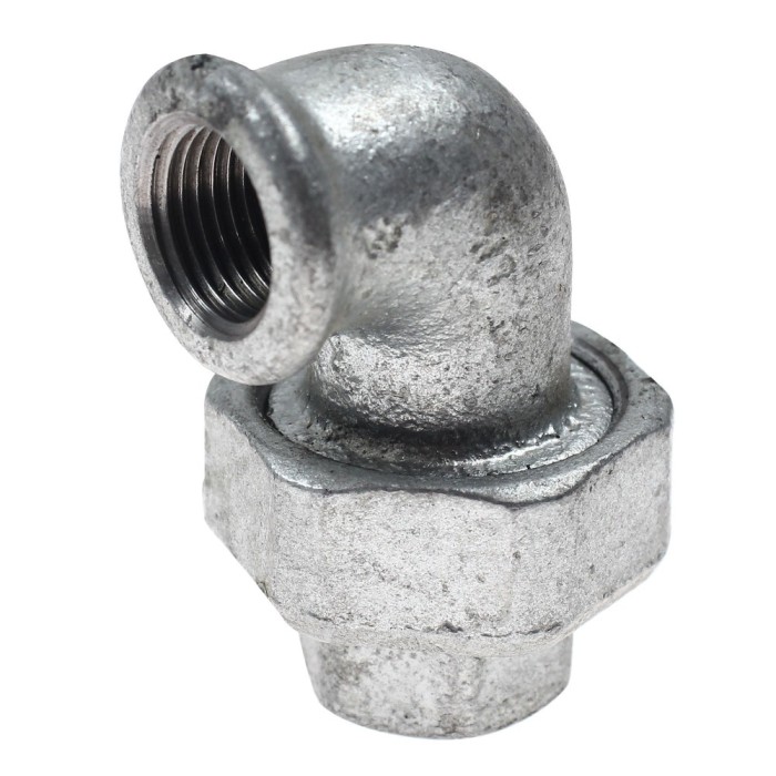 Cot cu racord olandez 95, fonta zincata, FI - FI, 3/4&quot;