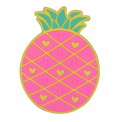 Suport pentru Pahar, Cyrax, Model Ananas, din PVC, 12 x 9 cm, Rezistent la Caldura, Roz foto